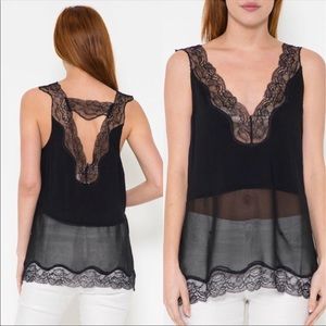 Esley Tops - Black Lace Cami Esley Tops - Black Lace Cami
